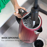 Load image into Gallery viewer, OVENTE Electric Kettle, 1.7L Stainless Steel Fast Boiling Water Heater with 1750W Power, BPA Free &amp; Cordless Body, Auto Shut-Off, Boil-Dry Protection, Indicator Light &amp; Removable Filter, Maroon KS711M