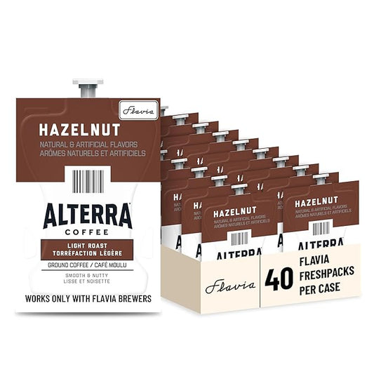 Flavia Alterra Hazelnut Coffee Freshpacks works only with Flavia Brewers, Light Roast (Case of 40)