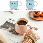Load image into Gallery viewer, Stackable Coffee Mugs Set: 13 oz Ceramic Stacking Cups for Cappuccino Latte Tea - Microwave Safe Mug for Home &amp; Office - 4 PCS, Light Color