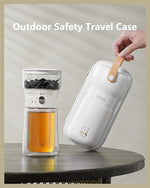 Load image into Gallery viewer, ZENS Cool Glass Teapot with Infuser, Smart One Touch Tea Maker for Loose Tea Diffusers with Insulated Mug and Portable Tea Kits, Enchanted Teapot Alternatives for Tea Lover Gifts