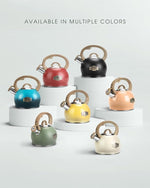 Load image into Gallery viewer, Tea Kettle Stovetop, 2.1 Quart Stove Top Whistling Tea Kettle, Teapot Kettles with Food Grade Stainless Steel and Wood Pattern Folding Handle, Suitable for All Heat Sources