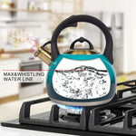 Load image into Gallery viewer, Tea Kettle Stovetop Whistling Kettle Teapot, Food Grade Stainless Steel Teakettle for Stove Top with Heat Proof Ergonomic Handle, 3.1 Quart Tea Pot