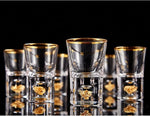 Load image into Gallery viewer, DUJUST Shot Glasses (1.5oz), Crystal Shot Glass Set Decorated with 24K Gold Leaf Flakes, Cool &amp; Cute Shot Cups, BPA-Free &amp; Lead-Free, Perfect for Décor &amp; Collection, Gift Choices - 6 pcs