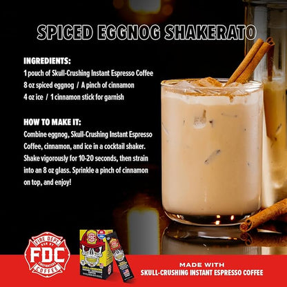 Fire Department Coffee - Skull Crushing Instant Espresso Coffee - Instant Coffee Packets Single Serve - Gives Back to Firefighters - Veteran Owned - Enjoy Hot or Cold (Pack of 30)