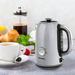 Load image into Gallery viewer, Electric Tea Kettles1500W, 1.7L Stainless Steel Tea Kettle with Thermometer, Auto Shut-Off &amp; Boil-Dry, Cool Touch Handle, BPA Free (Stainless steel)