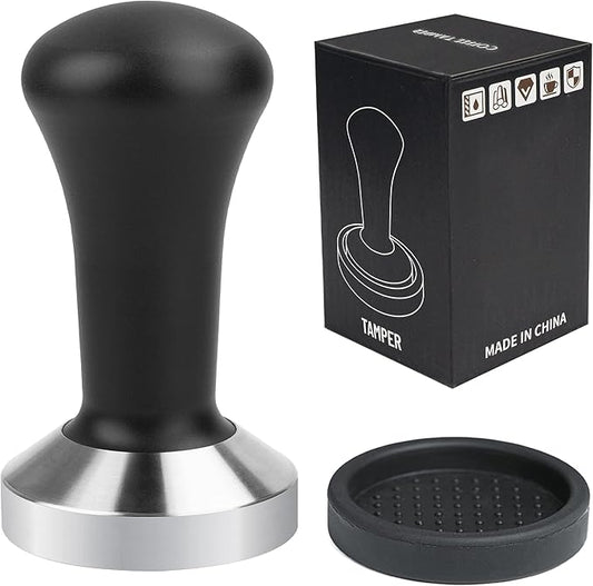 51mm Coffee Hand Tamper 304 Stainless Steel Base Professional Espresso Press for Portafilter Coffee Machine Barista Tool (51mm)