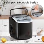 Load image into Gallery viewer, Antarctic Star Ice Maker Countertop, Portable Ice Machine with Carry Handle, 26Lbs Per Day, 9 Cubes Ready in 6 Mins, Self-Cleaning Ice Makers with Ice Scoop and Basket for Kitchen/Office/Party (Black)