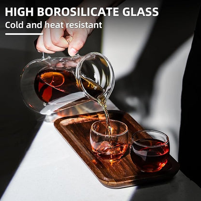Double Wall Glass Coffee Carafe - 400ML/14oz Small Coffee Decanter Coffee Server for Pour Over, Coffee Pot, Borosilicate Glass For Coffee, Tea, Whiskey, Cocktails & All Beverages