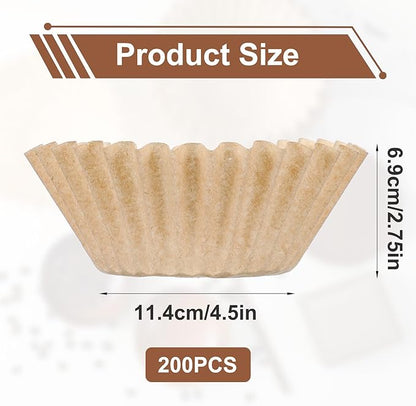 Extra Large Coffee Filters 12, 13, 14, 15, 16 Cup Basket for Commercial, Domestic Coffee Maker Extra High Extra Wide, Anti ground, Flattened Diameter 9.75" (200)