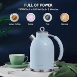 Load image into Gallery viewer, Electric Kettle, ASCOT Electric Tea Kettle, Stainless Steel Kettle Water Boiler, Fast Boiling Kettle, 1.5L, 1500W, BPA-Free, Cordless, Automatic Shutoff, Boil-Dry Protection, Blue