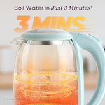 Load image into Gallery viewer, Cosori Electric Kettle, No Plastic Filter &amp; Spout, Tea Kettle &amp; Hot Water Boiler For Coffee &amp; Tea, Water Heater &amp; Teapot, Automatic Shut Off, Borosilicate glass, Green, 1.7L/1500W