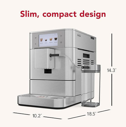KitchenAid Fully Automatic Espresso Machine KF8 with Milk Attachment and Plant Based Milk Options, KES8558SX, Stainless Steel