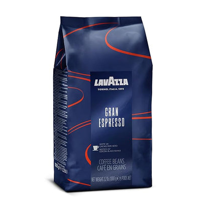Lavazza Gran Espresso Whole Bean Coffee Blend, Medium Espresso Roast, Bag 2.2 LB (Pack of 1), Balanced and rich flavor with notes of cocoa