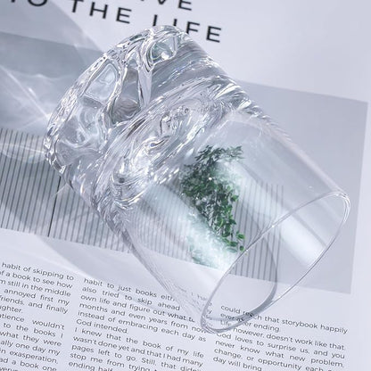 KAMMAK Iceberg Whiskey Glass, 8.45 oz (250 ml) Old Fashioned Tumbler with Unique Iceberg Base, Thick Glass & Delicate Rim for Scotch, Bourbon, Cocktails - Artistic Barware Decor