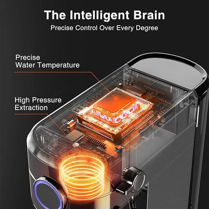 Crzoe Espresso Machine 20 Bar, Compact 1350W Espresso Maker with Steam Milk Frother, Semi-Automatic Coffee Machine, Fast Heating, for Cappuccino, Latte, 1.2L Removable Water Tank (Stainless Steel