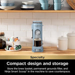 Load image into Gallery viewer, Ninja Pod &amp; Grounds Specialty XL Single-Serve Coffee Maker, K-Cup Pod Compatible, Brews Grounds, Compact Design, Built-In Milk Frother, 68-oz. Reservoir, 6oz. Cup-24oz. Mug Sizes, Denim Blue, PB055ABL
