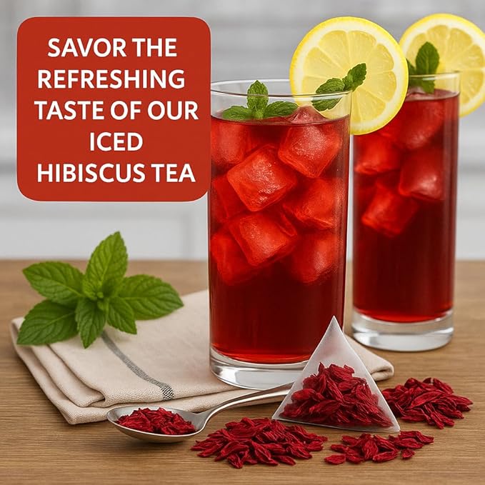 Tozzy Organic Hibiscus Tea - 100 Count | Pyramid Tea Bags (Plant-Based & Eco-conscious) | Pure Ingredients | Packaging May Vary