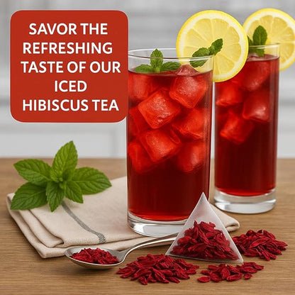 Tozzy Organic Hibiscus Tea - 100 Count | Pyramid Tea Bags (Plant-Based & Eco-conscious) | Pure Ingredients | Packaging May Vary