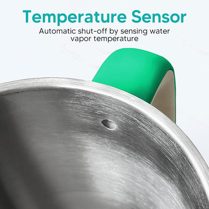 Nueve&Five 1.7L (57oz) Large Electric Kettle Perfect for 7+Cups of Tea and Coffee,2 quarts Double Wall Big Electric Tea Kettle,Auto Shut Off,1200W Hot Water Kettle Electric -Green