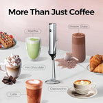 Load image into Gallery viewer, YARRAMATE Rechargeable Milk Frother Wand Handheld With Stand, 3 Speed Adjustable Drink Mixer with 2 Whisks, Stainless Steel Electric Stirrer for Coffee, Lattes, Protein Shakes, Matcha, Egg