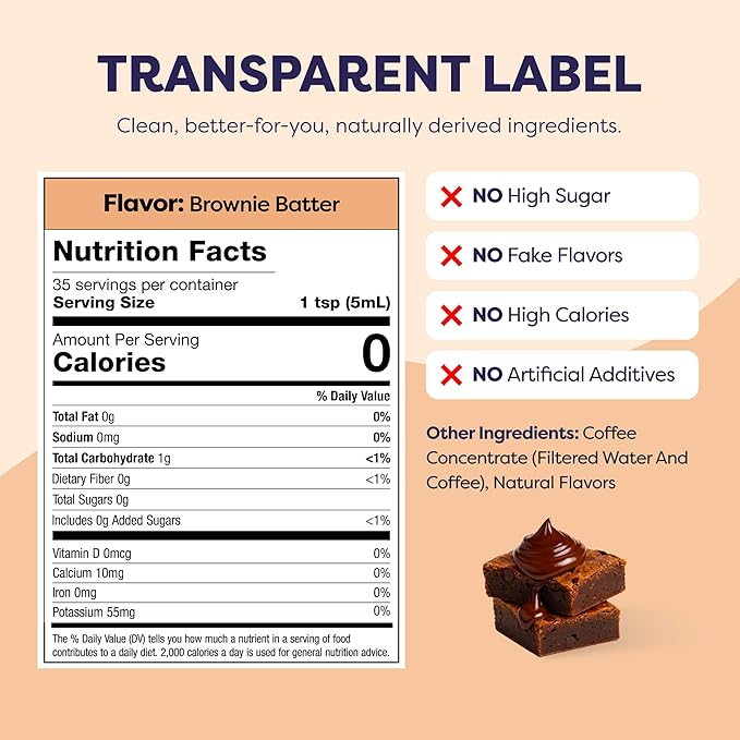 Coffee Concentrate - Limited Release Flavors - Cold Brew Coffee, Perfect for Hot or Iced Instant Coffees, Hot Drinks, Cold Brew Concentrate, 35 Servings - Brownie Batter