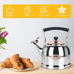 Load image into Gallery viewer, Tea Kettle Stainless Steel Teapot, Stainless Steel Teakettle for Stove Top with Heat Proof Ergonomic Handle 3.0 Quart