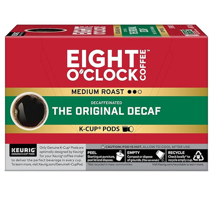 Eight O'Clock Coffee Original Decaf, Keurig Single Serve K-Cup Pods, 60 Count (6 packs of 10)
