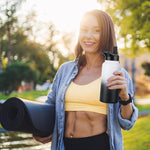 Load image into Gallery viewer, DOMICARE 32 oz Insulated Water Bottle Bulk, Vacuum Insulated Stainless Steel Sports Water Bottle with Straw Lid &amp; Spout Lid, Leakproof, Reusable - Travel, Bike, Black White Gradient (8 Pack)