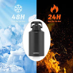 Load image into Gallery viewer, 1.5 Gallon Water Bottle Insulated(Cold for 48 Hrs),BPA Free&amp;Leak Proof,196oz Stainless Steel Water Jug,Big thermos,Large Water Bottle with Handle for Gym,Hiking,Camping&amp;Travel,Black