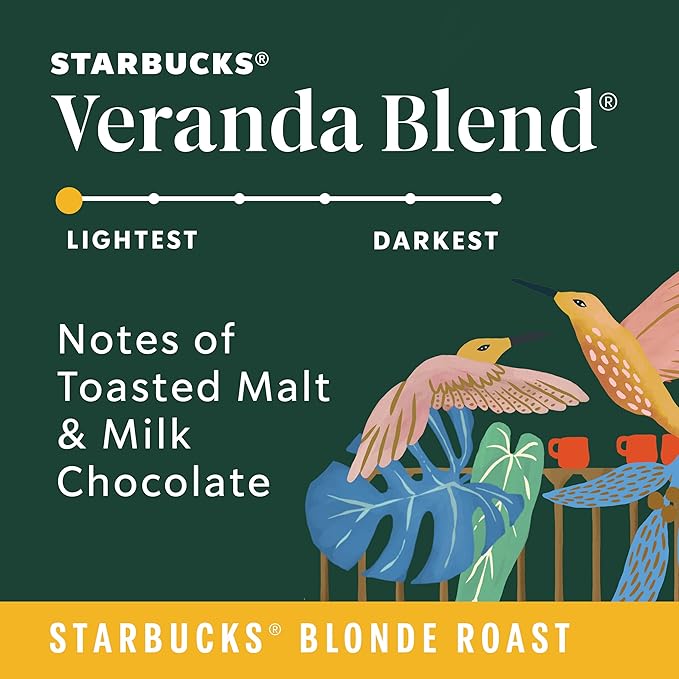 Starbucks Ground Coffee, Starbucks Blonde Roast Coffee, Veranda Blend, 100% Arabica, 1 bag (28 oz)