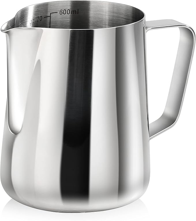 New Star Foodservice Commercial Grade Stainless Steel 18/8 Frothing Pitcher (20-Ounce (Frothing Pitchers))