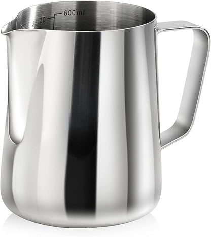 New Star Foodservice Commercial Grade Stainless Steel 18/8 Frothing Pitcher (20-Ounce (Frothing Pitchers))