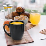 Load image into Gallery viewer, 16 OZ Black Stoneware Mugs Set of 6, Large Ceramic Coffee Cups with Handle, Porcelain Mugs for Latte, Milk, Tea and Juice