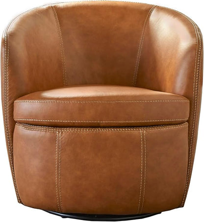 Parker Living Barolo - Vintage Caramel All Italian Leather Swivel Club Chair