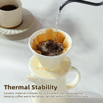 Load image into Gallery viewer, Pour Over Coffee Maker Set,Ceramic Pour Over V60 Coffee Dripper Set with 20 Count Paper Coffee Filters,for Home Café Restaurant Camping,15.8 Ounces(Multi-Color Dot)