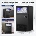 Load image into Gallery viewer, Commercial Ice Maker 160 LBS/24H, 15" Wide Under Counter Ice Maker with 35LBS Ice Storage Capacity, Commercial Ice Machine 63Pcs Clear Ice Cubes Built-in or Freestanding Large Ice Machine