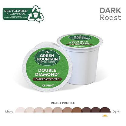 Green Mountain Coffee Roasters Double Diamond Keurig Single-Serve K-Cup pods, Dark Roast Coffee, 72 Count