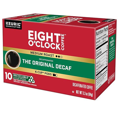 Eight O'Clock Coffee Original Decaf, Keurig Single Serve K-Cup Pods, 60 Count (6 packs of 10)