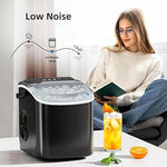 Load image into Gallery viewer, Antarctic Star Ice Maker Countertop, Portable Ice Machine with Carry Handle, 26Lbs Per Day, 9 Cubes Ready in 6 Mins, Self-Cleaning Ice Makers with Ice Scoop and Basket for Kitchen/Office/Party (Black)