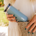 Load image into Gallery viewer, WACACO Octaroma Grande Vacuum Insulated Coffee Mug, 15 fl oz (435ml), Double-wall Stainless Steel Travel Tumbler With Drinking Lid, Cadet Blue