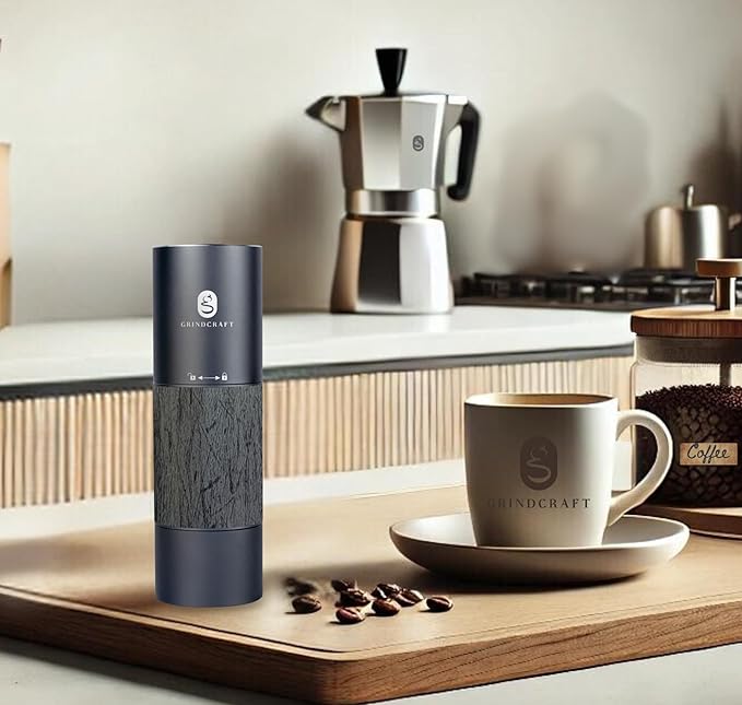 Electric Coffee Grinder, Premium Stainless Steel Burr Coffee Grinder, Espresso Grinder Electric, Portable Coffee Grinder, Perfect Coffee Brew for Home, Travel, Camping and Office (Gray)