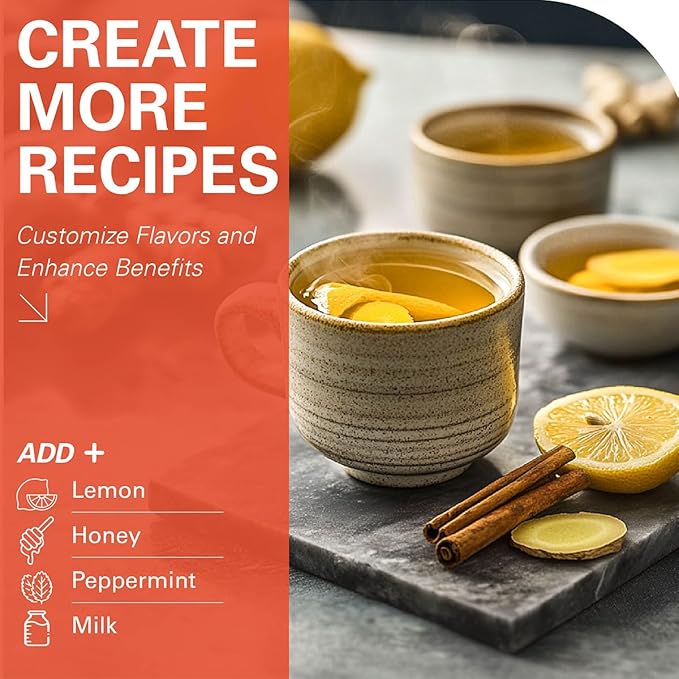 WT WEETEE Turmeric Ginger Cinnamon Tea Bags, Warm & Spicy Turmeric Ginger Herbal Blend Tea, Rich in Antioxidant, Natural Ingredients, Caffeine-free