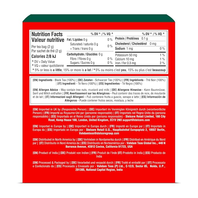 VAHDAM, English Breakfast Black Tea Bags (30 Count) High Caffeine | Strong, Robust & Flavoury | Individually Wrapped Pyramid Tea Bags | Full Bodied Black Tea Leaves