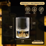 Load image into Gallery viewer, DUJUST 【2025 New Design】 Gold Mountain Shot Glasses (1.5oz), Crystal Shot Glass Set Decorated with 24K Gold Mountain, BPA-Free &amp; Lead-Free, Perfect for Décor &amp; Collection, Gift Choices - 2 pcs