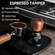 Espresso Tamper 51mm, Coffee Tamper with Spring Loaded Tamper, Adjustable Depth, Stainless Steel Base Espresso Coffee Tamper Fits for All 51mm 52mm Espresso Machine