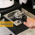 Load image into Gallery viewer, Espresso Coffee Knock Box, Stainless Steel Coffee Pucks Container, with Noise Reduction Rubber Ring,Silicone Bar for Knocking Portafilter Filter Grinds