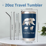 Load image into Gallery viewer, Personalized Tumbler with Mama Bear - Custom Coffee Mug Cup 20 Oz with Lid - Customized Christmas Gifts for Dad Mom - Birthday Gifts for Dad Mom (Mama/Papa-Bear)