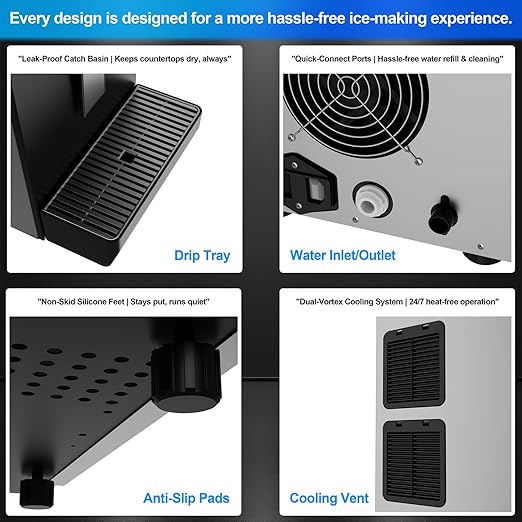 Nugget Ice Makers Countertop Soft Chewable Pellet Ice Machine with Auto-Cleaning Function, Ice/Water/Ice-Water Mix Mode, 68Lbs/24H Portable Countertop Ice Makers for Home Party RV Camping