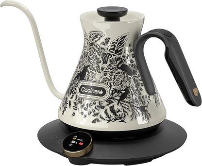 Cocinare FLOW M6 Pro Electric Gooseneck Kettle with Color-Changing Design, ±0.5℉ Temperature Control for Pour-over Coffee & Tea, Stainless Steel Interior, Quick Heating for Boiling Water (Jungle)