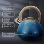 Load image into Gallery viewer, MARSKITOP Tea Kettle Stovetop Whistling Tea Pots for Stove Top Food Grade Stainless Steel Teapot for Induction Cooktop, 2.6 Quart, Blue